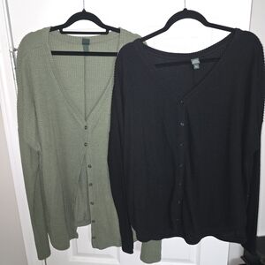 Wild Fable Black and Green Cardigans